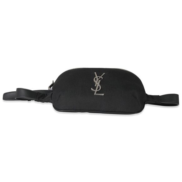 Saint Laurent Black Canvas Cassandre Classic Belt Bag - Picture 5 of 7
